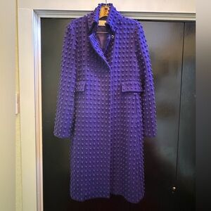 Rare CHARLES NOLAN Vintage Designer Spring Coat Purple 2008 Runway Collection